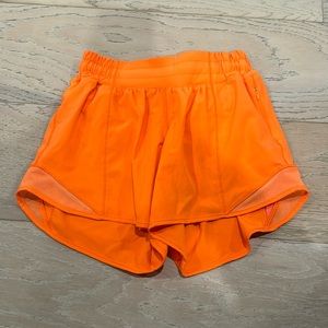 LULULEMON 4 INCH HIGH-RISE SIZE 2 HOTTY HOT SHORTS (worn once)!!